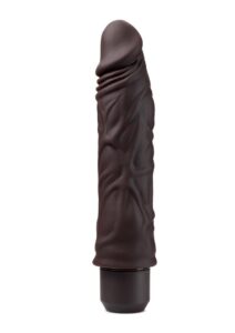 Dr. Skin Platinum Collection Silicone Dr. David Vibrating Dildo 8in - Chocolate