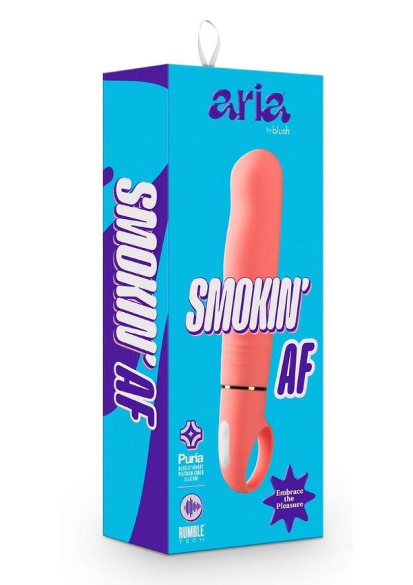 Aria Smokin` AF Silicone Vibrator - Coral