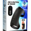 Trinity Men 7X G-Shaft Silicone Rechargeable Cock Ring with Remote Control - Black