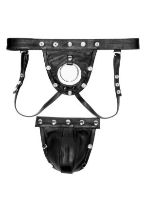 Prowler RED Leather Harness Jock - Large - Black