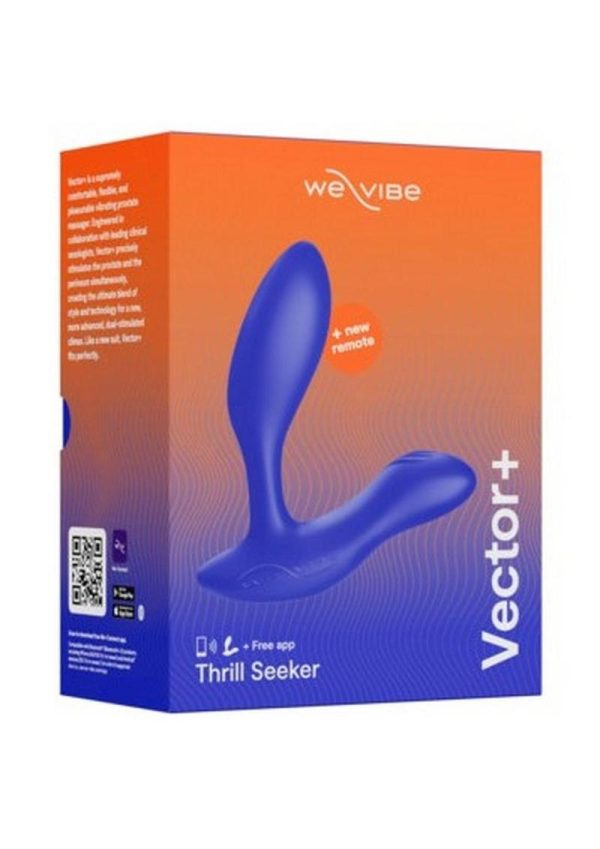 We-Vibe Vector+ Rechargeable Silicone Vibrating Prostate Massager with Remote Control - Royal Blue