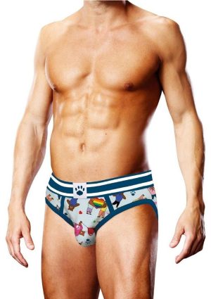 Prowler Bears with Hearts Brief - Small - Blue