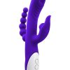 Lick Me Triple Stim Rechargeable Silicone Vibrator - Purple