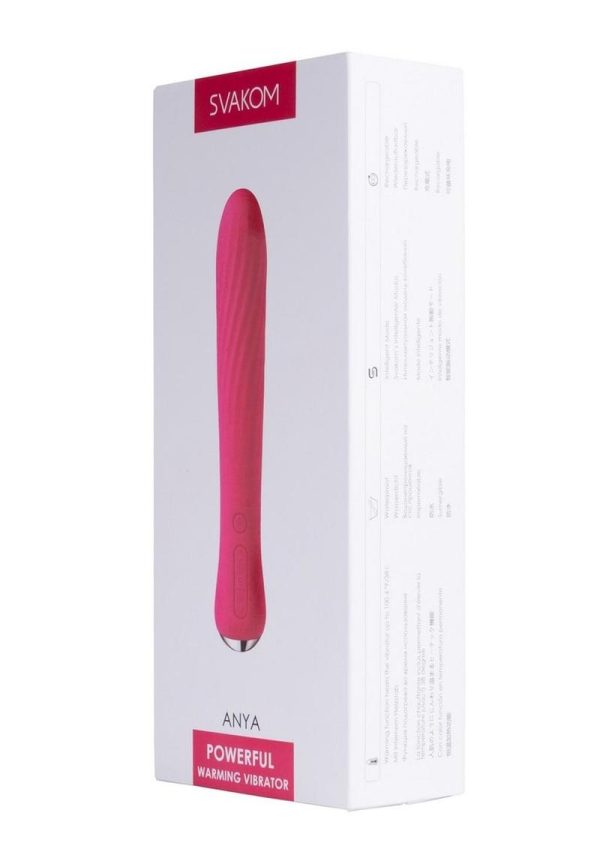 Svakom Anya Silicone Heating Vibrator - Plum Red/Silver