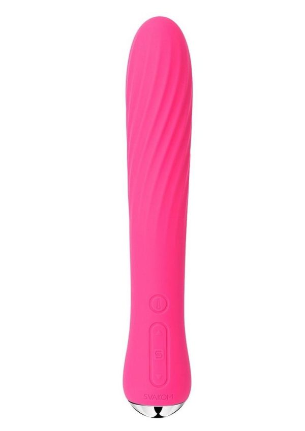 Svakom Anya Silicone Heating Vibrator - Plum Red/Silver