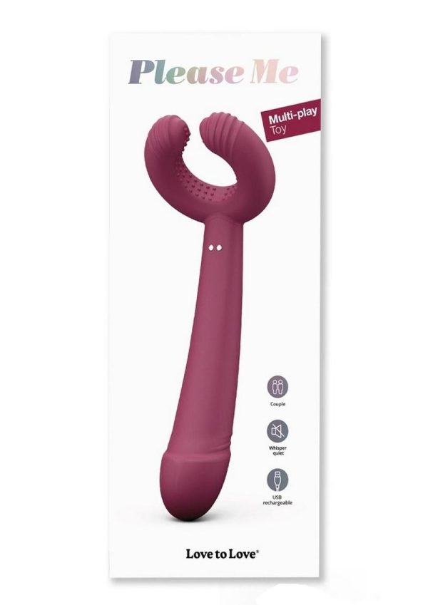 Please Me Rechargeable Silicone Vibrator - Plum Star