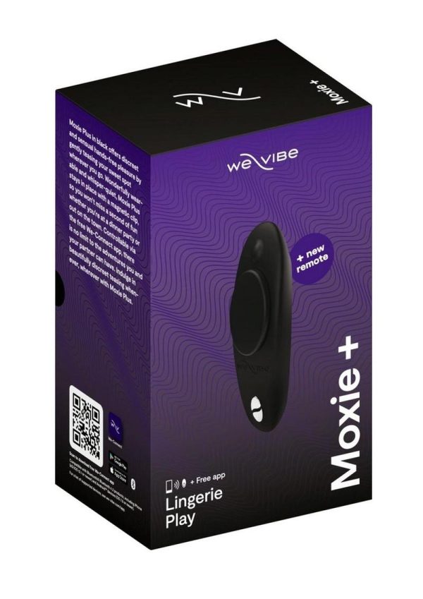 We-Vibe Moxie+ Wearable Rechargeable Silicone Panty Vibe Clitoral Stimulator with Remote Control - Black