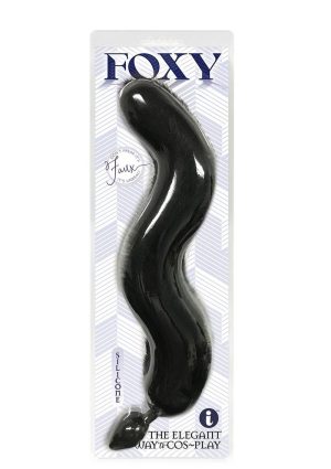 Foxy Silicone Fox Tail Butt Plug - Black