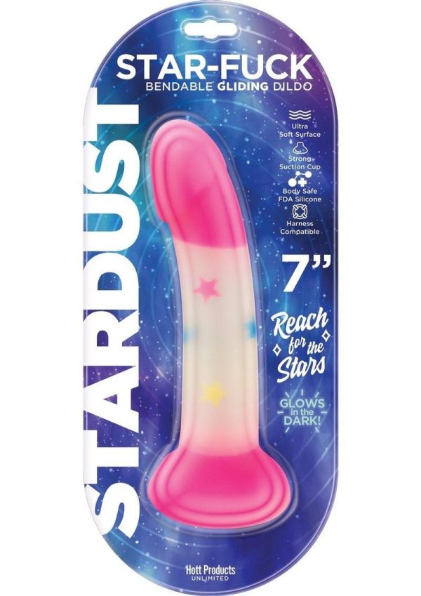 Stardust Star Fuck Silicone Dildo 7in - Pink/White