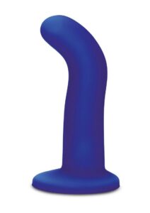 WhipSmart Remote Control Rechargeable Silicone G-Spot/P-Spot Dildo 5.5in - Navy Blue