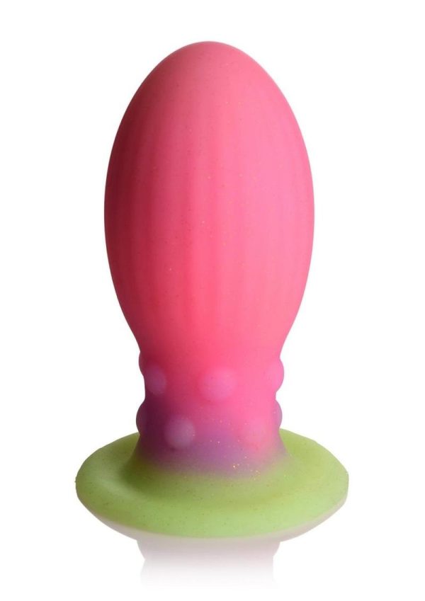 Creature Cocks Xeno Egg Glow in the Dark Silicone Egg - Pink/Green