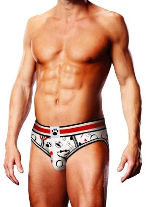 Prowler Spring/Summer Puppie Print Open Brief - Small - White/Black