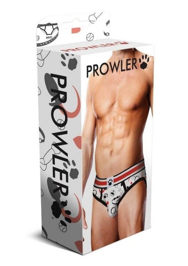 Prowler Spring/Summer Puppie Print Brief - Small - White/Black