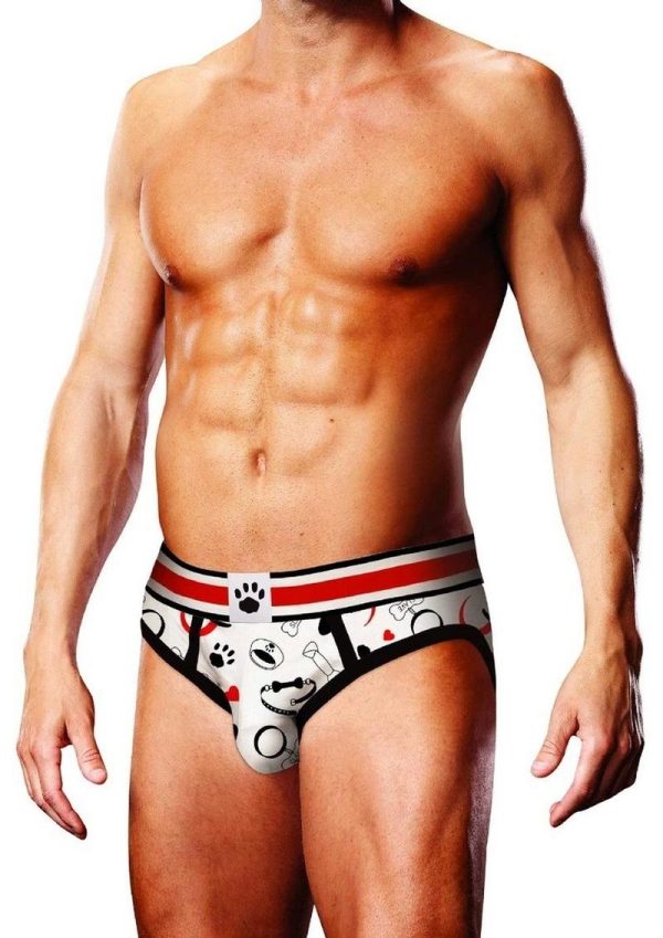 Prowler Spring/Summer Puppie Print Brief - Small - White/Black