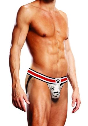 Prowler Spring/Summer Puppie Print Jock - Medium - White/Black