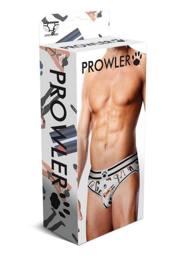 Prowler Spring/Summer Leather Pride Open Brief - Small - White/Black