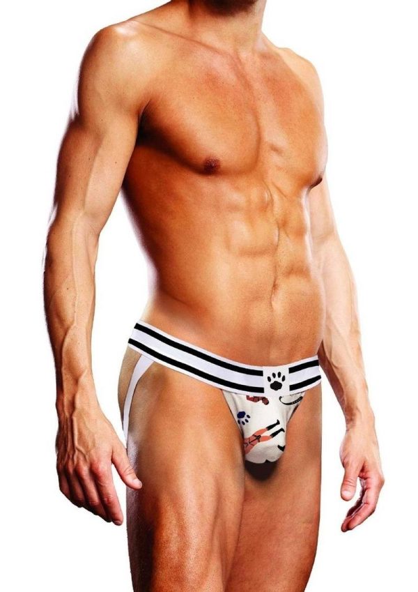 Prowler Spring/Summer Leather Pride Jock - Small - White/Black