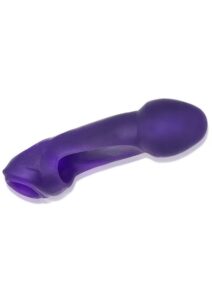 Hunkyjunk Double Thruster Textured Double Penetrator Sling - Plum Ice Purple