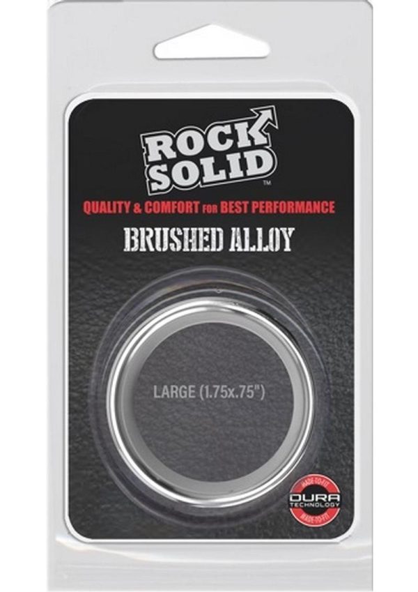 Rock Solid Brushed Alloy Aluminum Cock Ring - Large - Silver