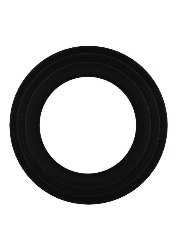 Rock Solid Tri-Pack Silicone Gasket Cock Ring - Black