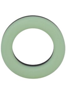 Rock Solid The Big O Glow in the Dark Silicone Cock Ring - Green/Black