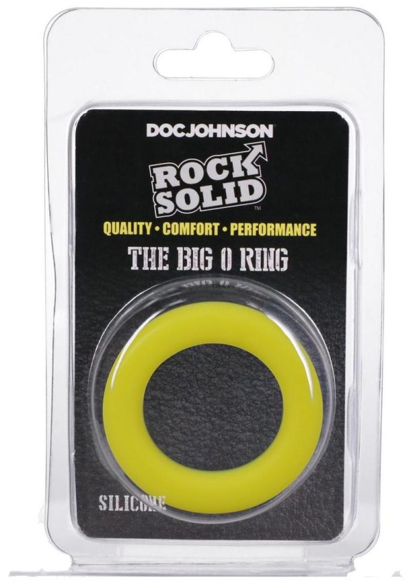 Rock Solid The Big O Silicone Cock Ring - Yellow/Black