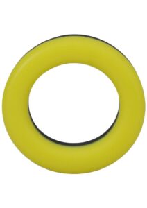 Rock Solid The Big O Silicone Cock Ring - Yellow/Black