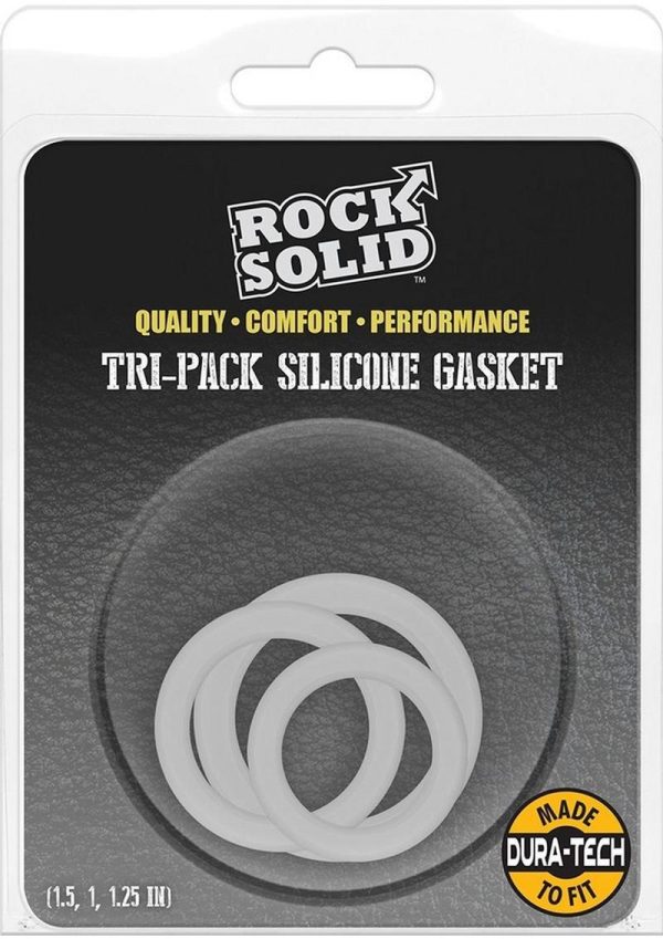 Rock Solid Tri-Pack Silicone Gasket Cock Ring - White