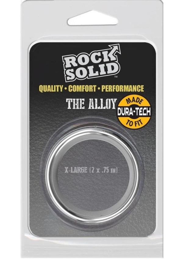 Rock Solid Brushed Alloy Aluminum Cock Ring - XLarge - Silver