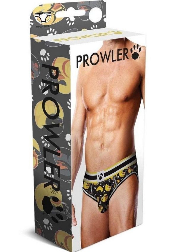 Prowler Spring/Summer BDSM Rubber Ducks Open Brief - Small - Black/Yellow