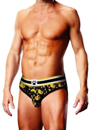 Prowler Spring/Summer BDSM Rubber Ducks Brief - Medium - Black/Yellow