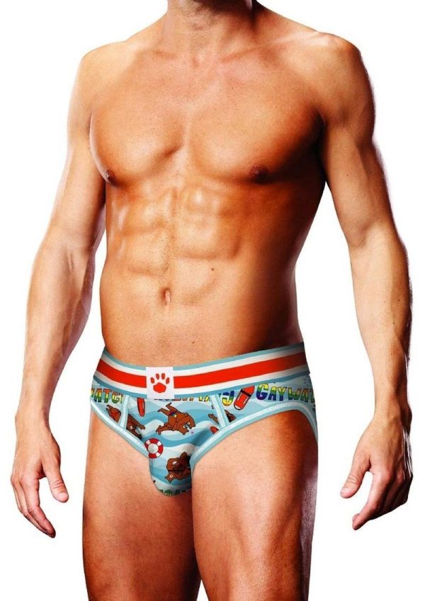 Prowler Spring/Summer Gaywatch Bears Open Brief - Medium - Blue/Orange