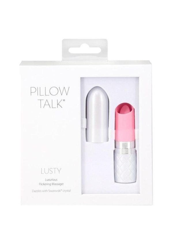 Pillow Talk Lusty Luxurious Rechargeable Silicone Flickering Massager - Pink/White