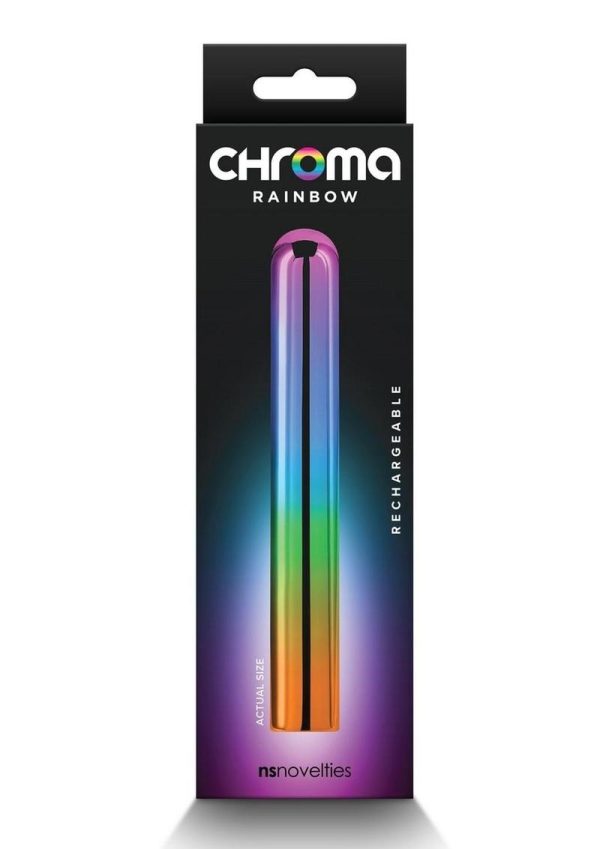 Chroma Rainbow Rechargeable Vibrator - Large - Multicolor