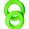 Ouch! Cock Ring Silicone Set (2pc) Glow in the Dark - Green