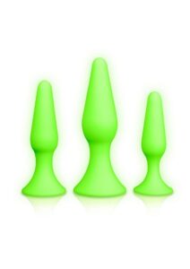 Ouch! Butt Plug Set Glow in the Dark - Green