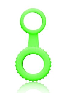 Ouch! Cock Ring and Ball Strap Silicone Glow in the Dark - Green