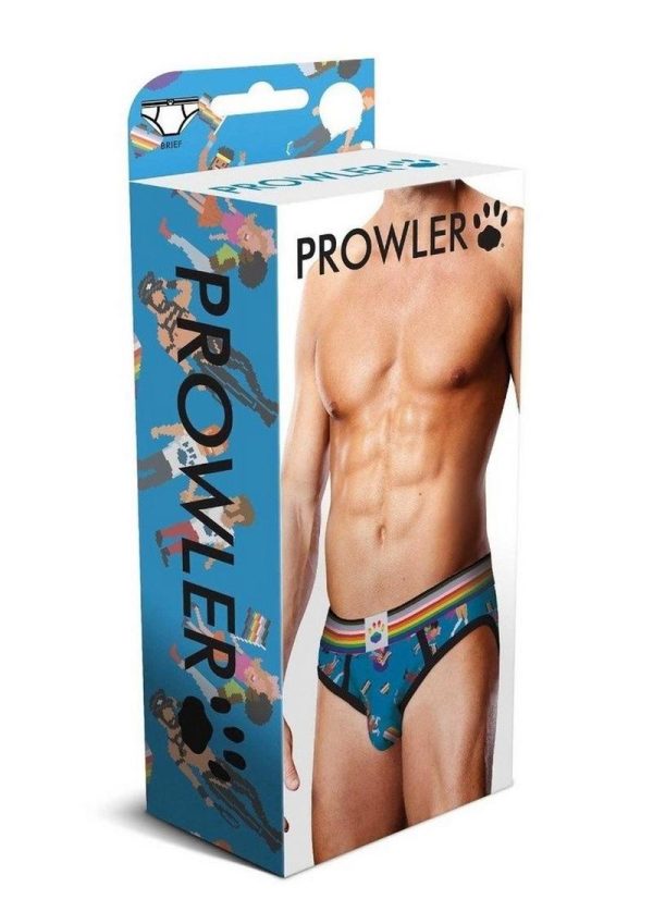 Prowler Spring/Summer Pixel Art Gay Pride Collection Brief - Large - Blue/Multicolor