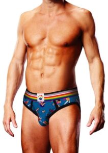 Prowler Spring/Summer Pixel Art Gay Pride Collection Brief - Large - Blue/Multicolor