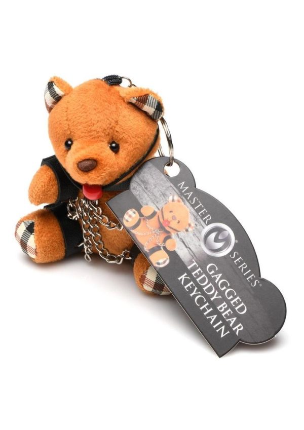 Master Series Gagged Teddy Bear Keychain - Burnt Orange