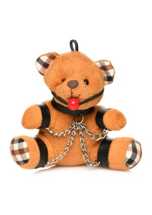 Master Series Gagged Teddy Bear Keychain - Burnt Orange