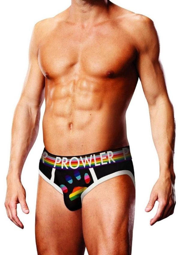 Prowler Black Oversized Paw Brief - Large - Black/Rainbow