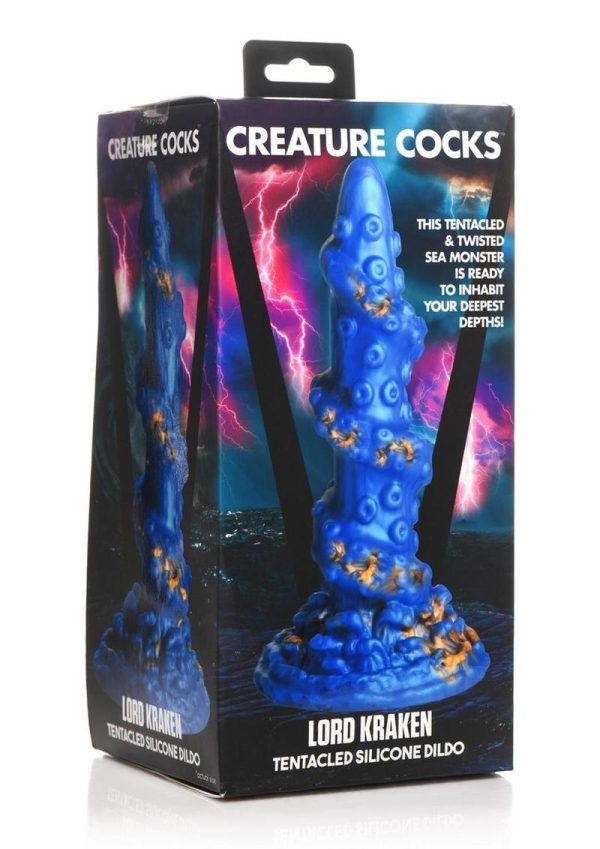 Creature Cocks Lord Kraken Silicone Dildo - Blue/Gold