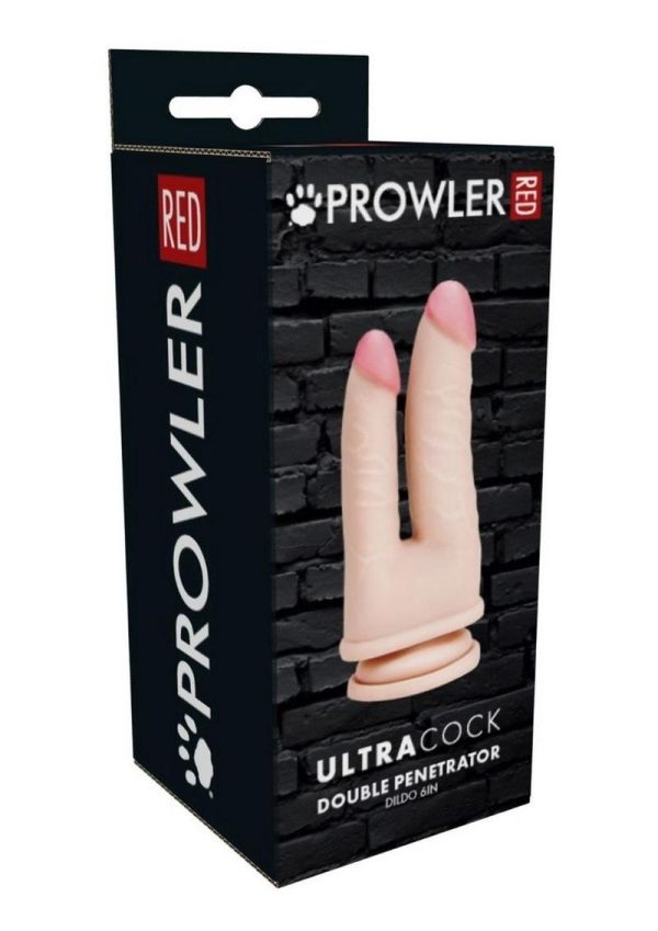 Prowler RED Ultra Cock Realistic Double Penetration Dildo 6in - Vanilla