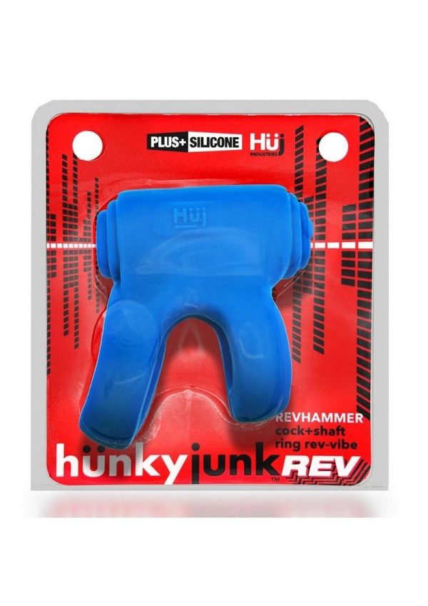 Revhammer Reverb Shaft Vibrating Cock Ring - Teal Ice