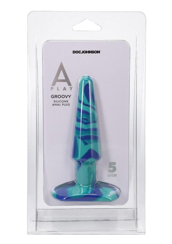 A-Play Groovy Silicone Anal Plug 5in - Blue