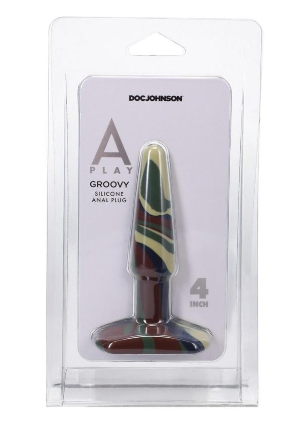 A-Play Groovy Silicone Anal Plug 4in - Green