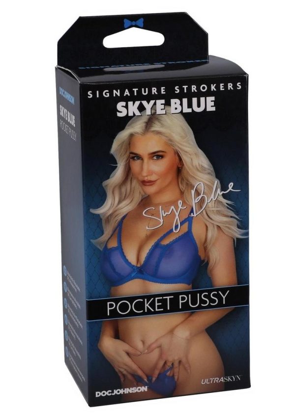 Signature Strokers Skye Blue Ultraskyn Pocket Masturbator - Pussy - Vanilla