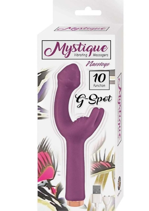 Mystique Vibrating Massagers Rechargeable Silicone G-Spot Vibrator - Eggplant