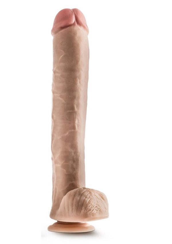 Dr. Skin Silver Collection Dr. Michael Dildo with Balls and Suction Cup 14in - Vanilla